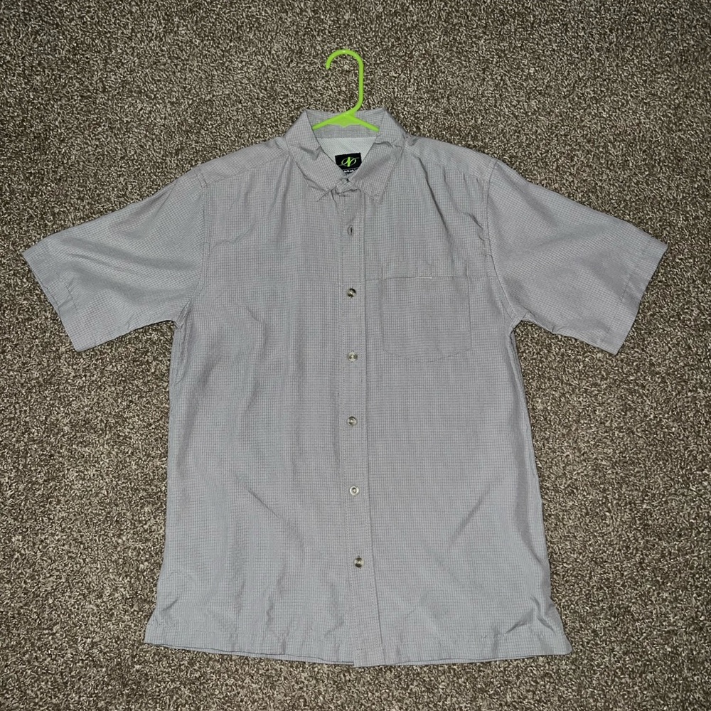 NordicTrack Vintage OG Grey Button Down Polo Dress Shirt